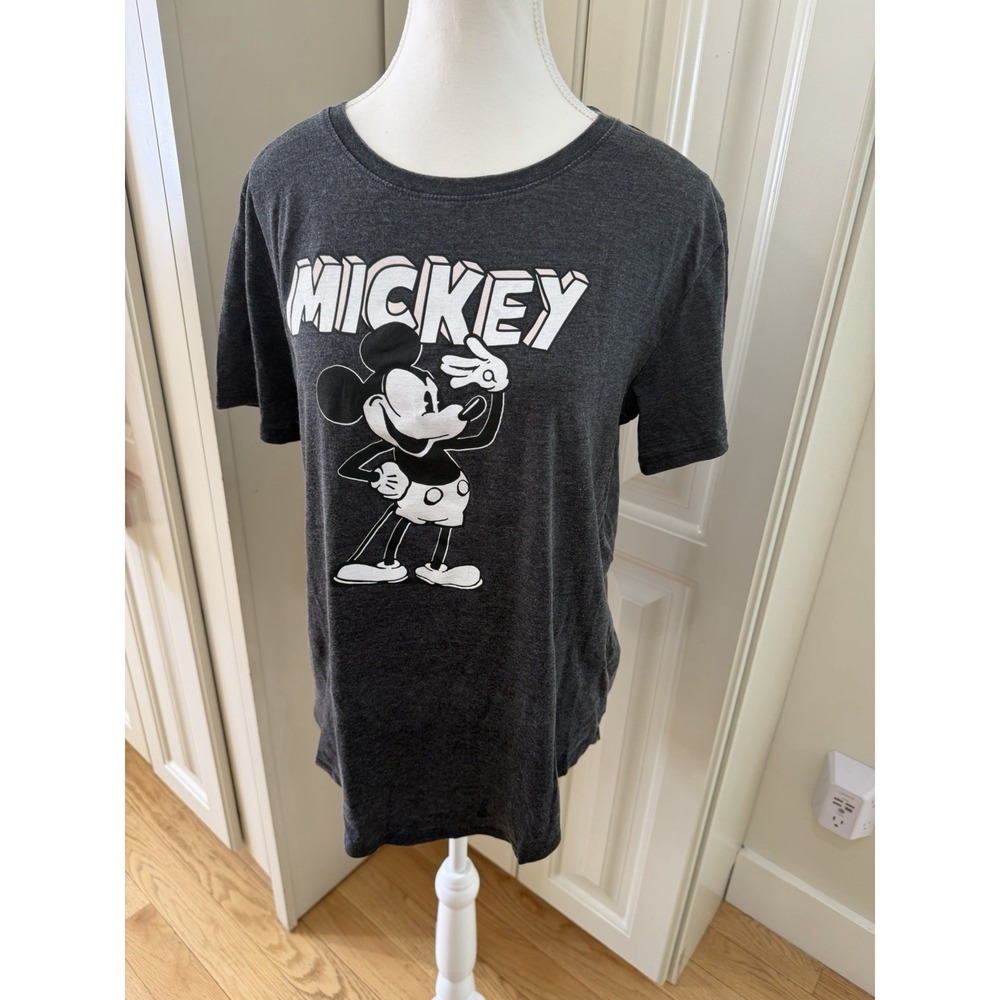 Disney Mickey Mouse Graphic Tee XXL Gray Classic Cartoon Short Sleeve T Shirt